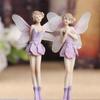 Purple Fairy Girl Miniature Winged Angel Flying Miniature Gift Flower Fairy Figurine  Desktop