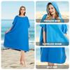 Unisex Hooded Microfiber Bathrobe Cape Quick Dry Swim Surf Towel For Beach Travel Sauna Changing Robe Lightweight Sports