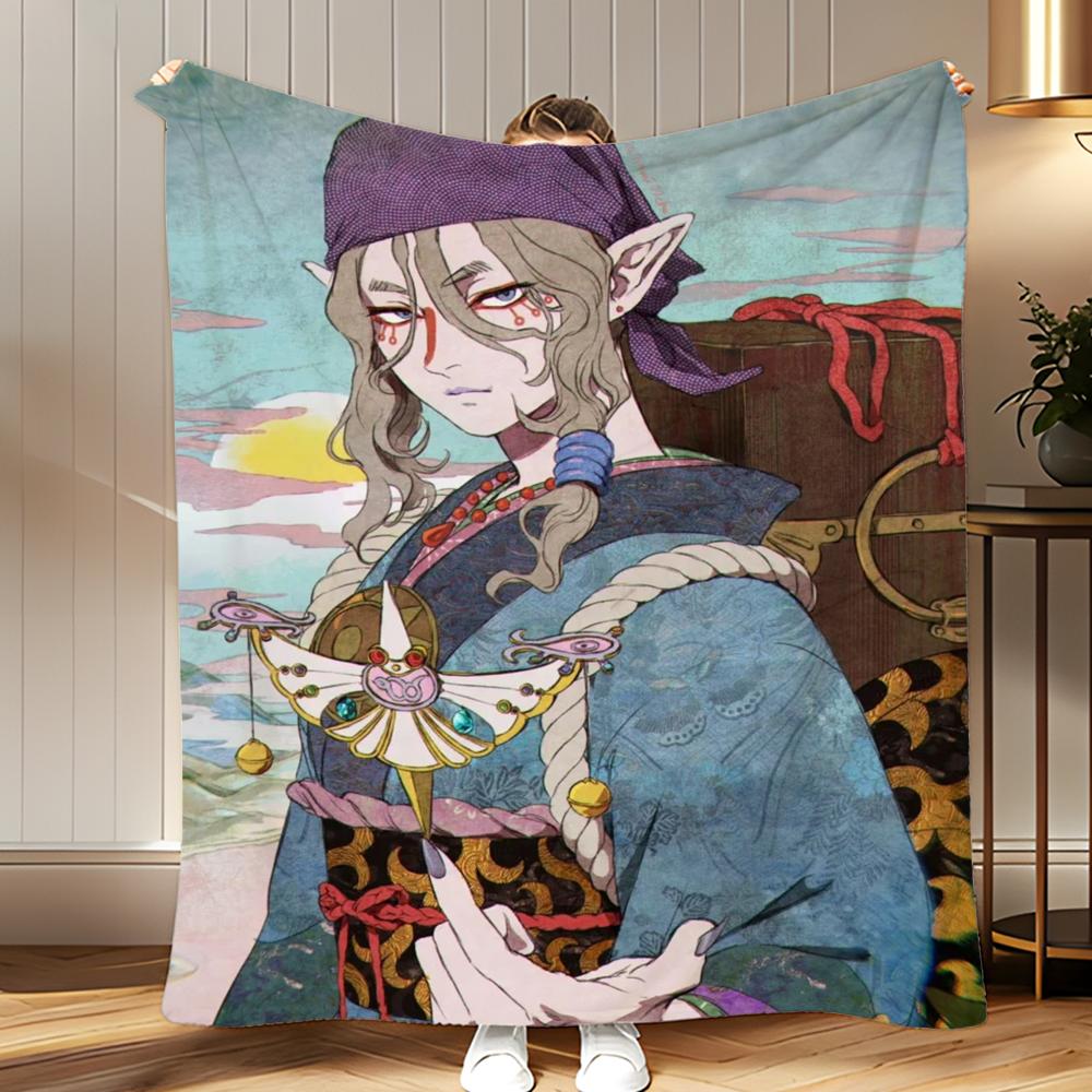 classic anime Mononoke Throw Soft Coral Fleece Blanket 310gsm Fluffy Warm Throw for Sofa Bed Couch Bedroom Decor