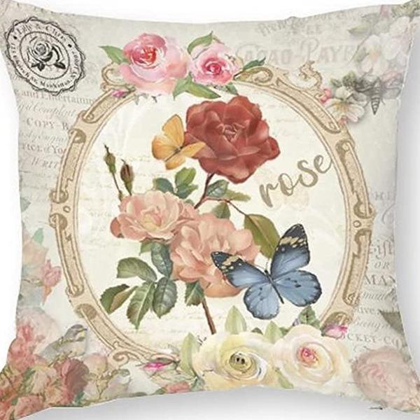 Ретро Американский Растительный Цветочный Принт Льняная Наволочка Гостиная Диван Автомобильная Подушка Подушка