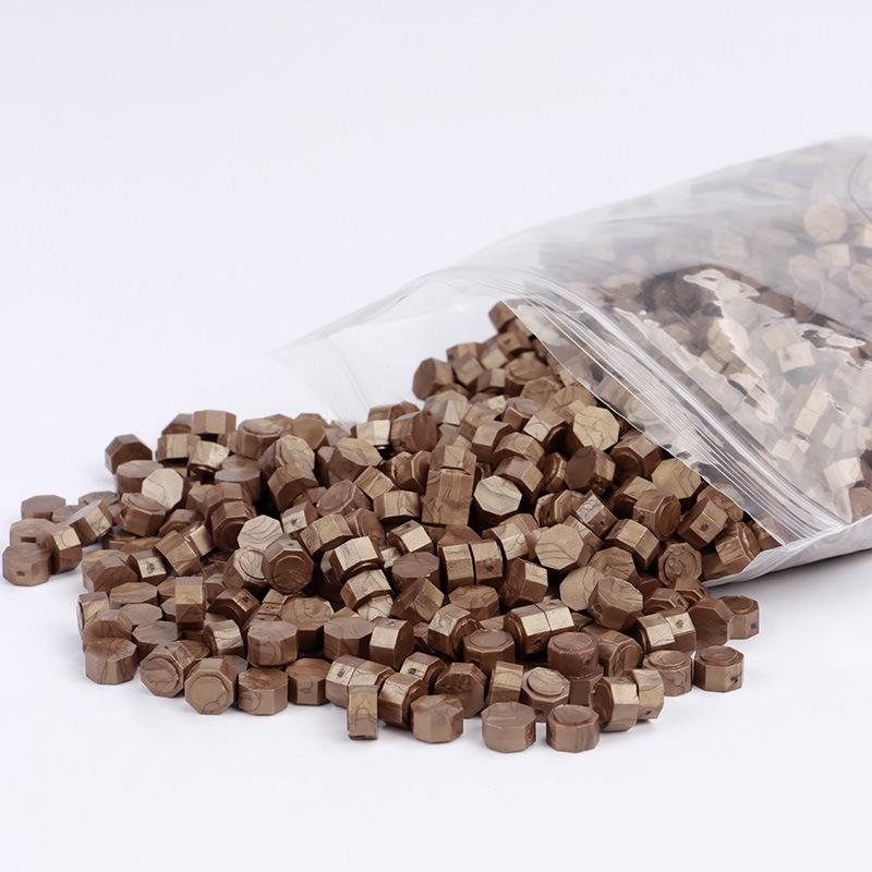 Pearlescent Iridescent Sealing Wax Stamp Set with Octagonal Wax Granules