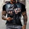 Men's Skull Tshirt 3D Printed Skull Graphic T-shirts For Men Oversized Short Sleeve Punk Tops Tee Shirt Men Death Clothing