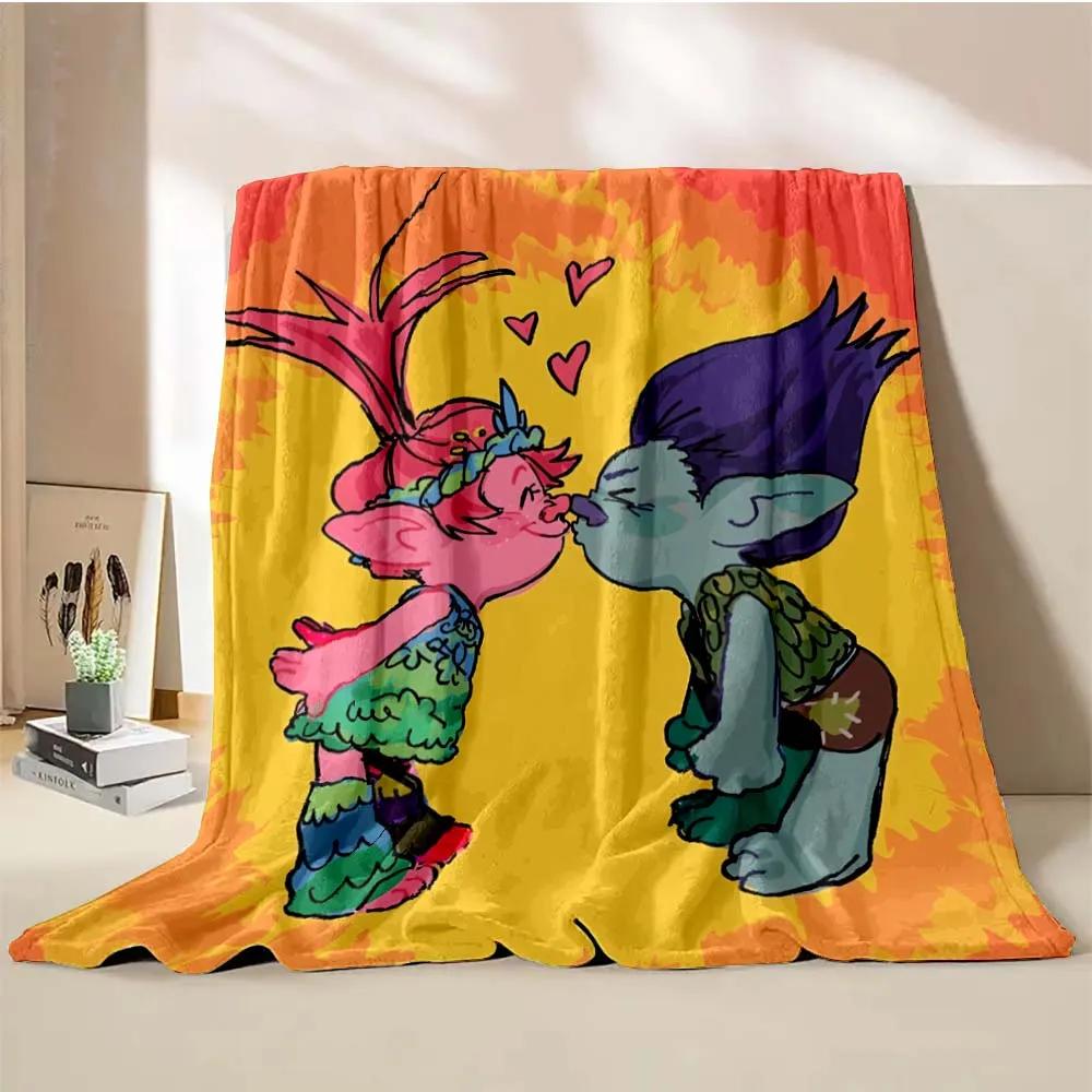 Тролли Объединяются Мультяшное Одеяло Теплое Мягкое Пушистое Размер King Size Плед Детский Взрослый Диван Кровать Покрывало для Сна Покрывало для Путешествий Подарок