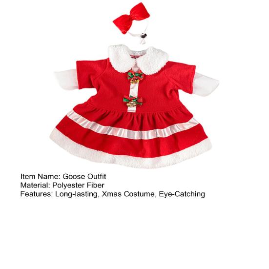 Рождественский наряд для гуся Костюм гуся Санта-Клауса Одежда для рождественского гуся для 23" цементных или пластиковых гусей Декор для лужайки и сада