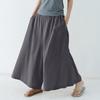 Women's Fashion Spring And Summer All-match Comfortable Solid Color Elastic Waist Cotton Linen Trousers
