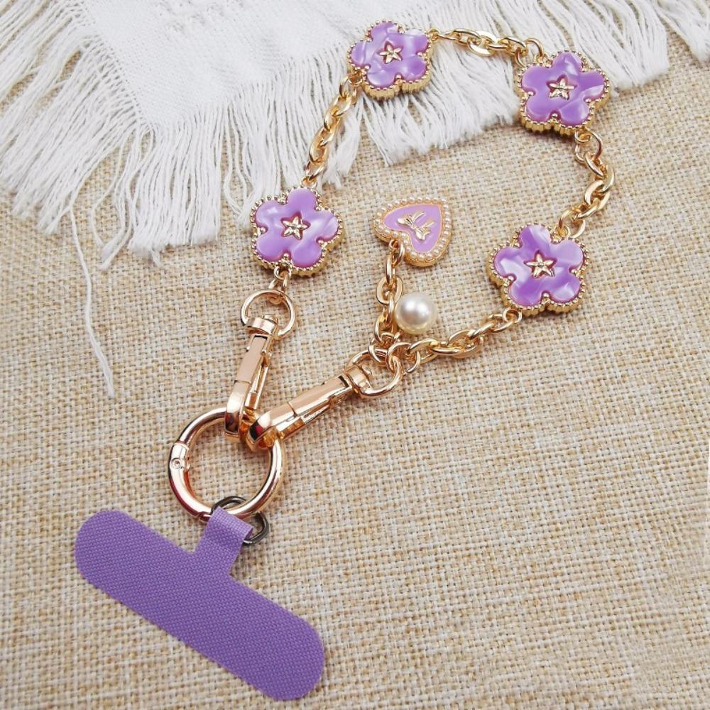 Flower Mobile Phone Strap Metal Chain Mobile Phone Lanyard Cell Phone Chain Women/Lady/Girl