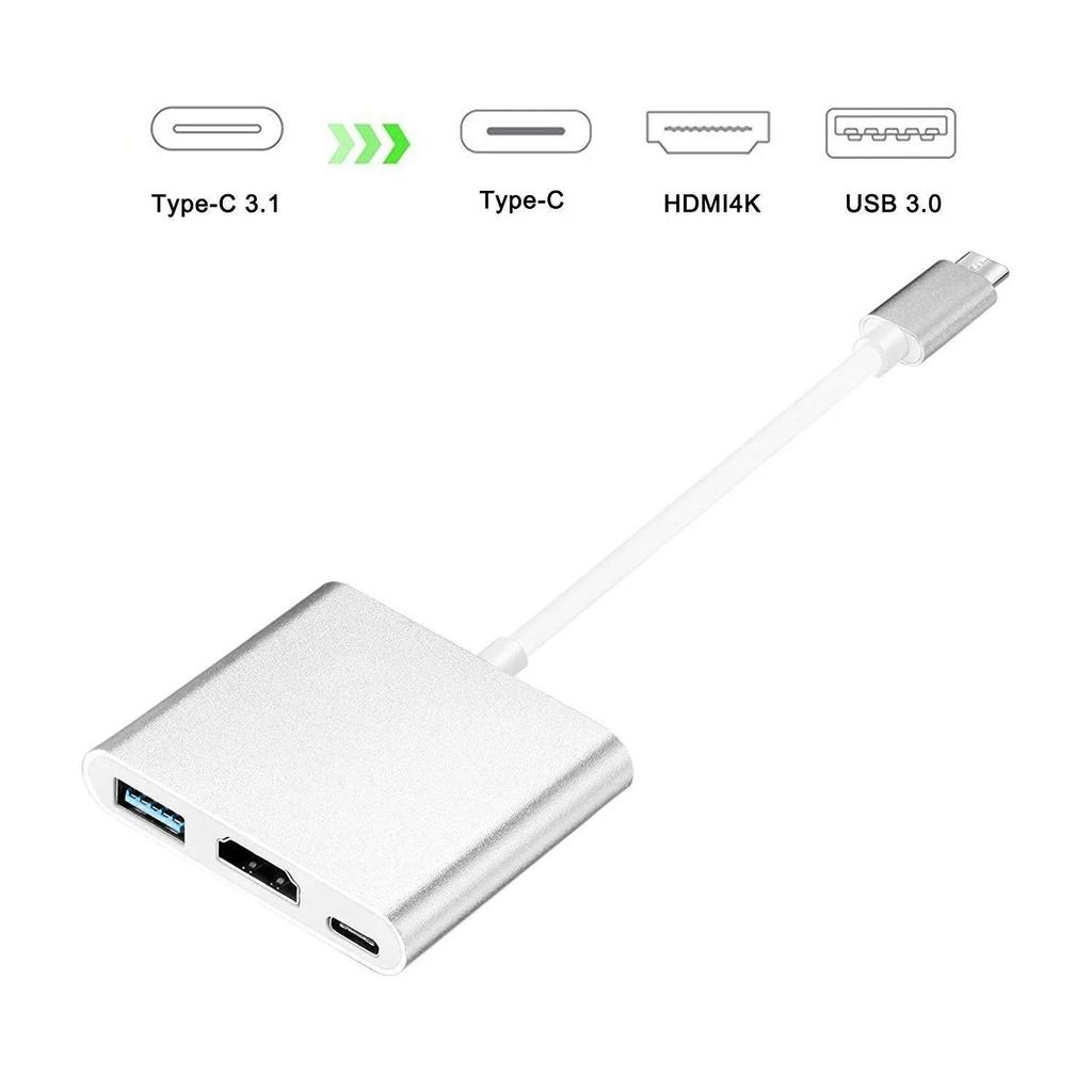 3 в 1 Type C - HDMI-совместимый USB 3.0 зарядный адаптер USB-C 3.1 Hub для Mac Air Pro Huawei Mate10 Samsung S8 Plus