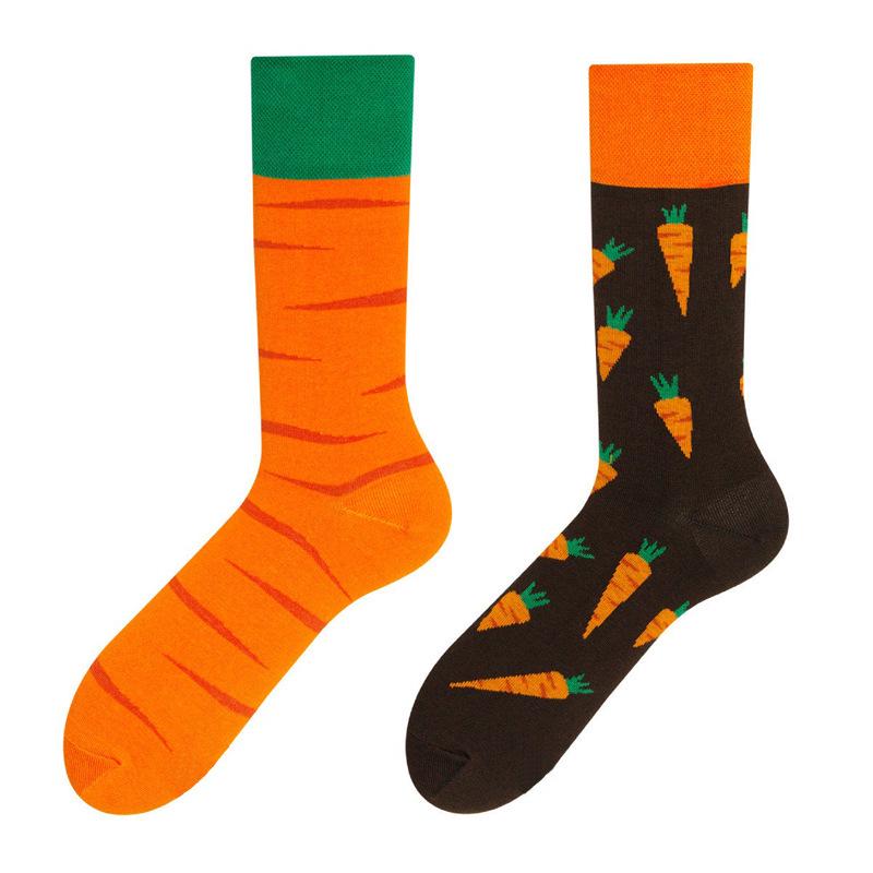 Asymmetric Cartoon Mid-Calf Cotton Socks for Men and Women - Trendy European & American Fashion