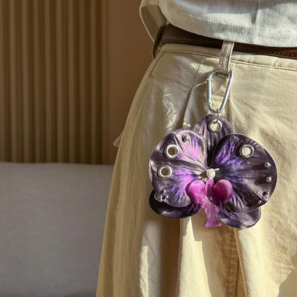 Backpack Decoration Orchid Lily Keychain Colorful Backpack Hangings Decor Flower Bag Pendant