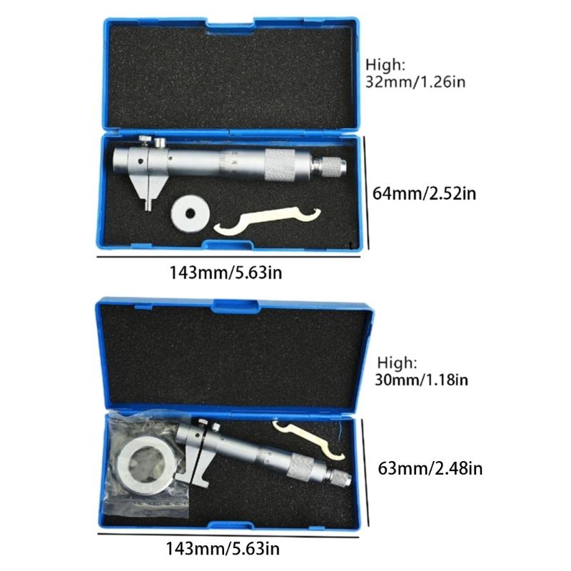 High Accuracy Internal Diameter Micrometer Ergonomic Grip Diameter Gauges for Professional Repair Man & DIY Enthusiasts