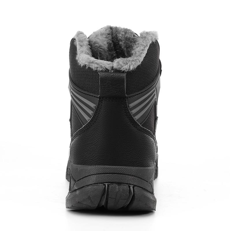 Men Combat Snow Boots Winter Warm Work Desert Boots with Fur High Top Outdoor Hiking Boots Large Size
