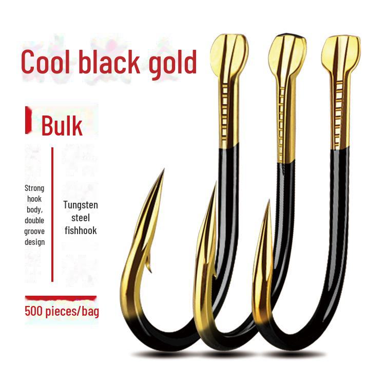 Крутой крючок для рыбалки Cool Black Gold Double Groove Ise Ni Izu Shin Kanto с опциональным бородком и канавкой для крови
