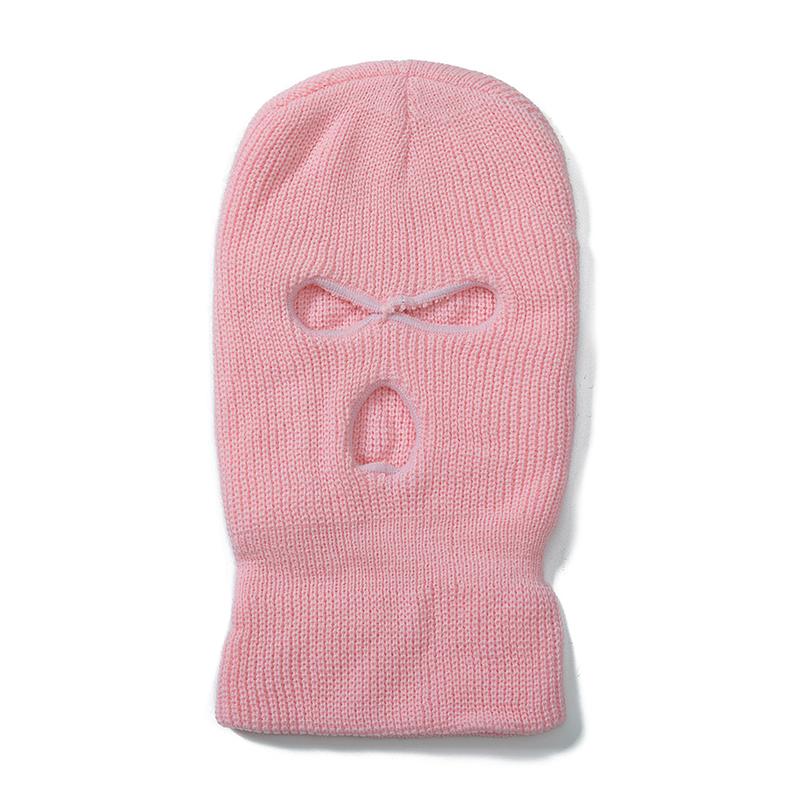 Hot Sale Unisex Balaclava Full Cover Style Ski Mask Hat 3 Holes Winter Hat Tactical Windproof Ribbed Knit Beanie Winter Warm Cap