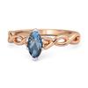 London Blue Topaz Marquise Ring - 925 Sterling Silver Rose Gold Vermeil