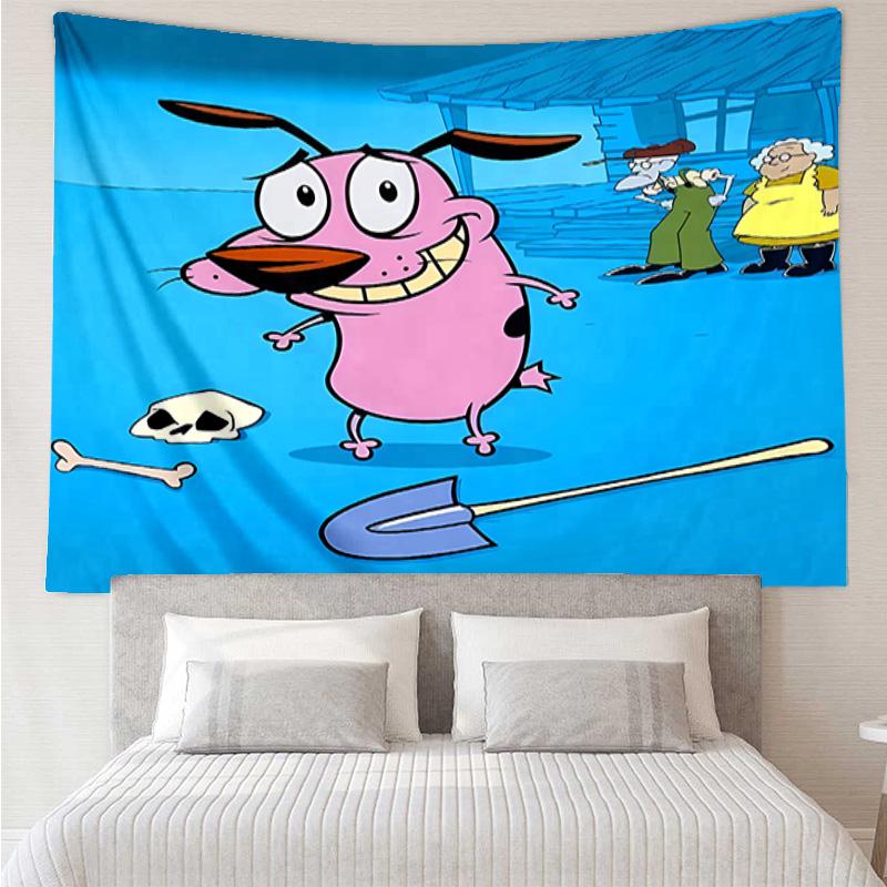 Courage the Cowardly Dog Tapestry for Bedroom Aesthetic Classroom Tapestries Wall Hanging for Living Room Dorm Office,Ideal Creative Gift