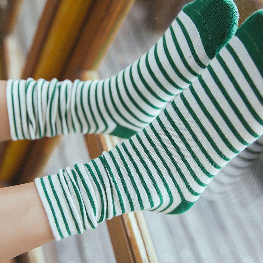 Gifts Winter Warm Ankle Cotton Striped Socks Knit Elastic Hosiery