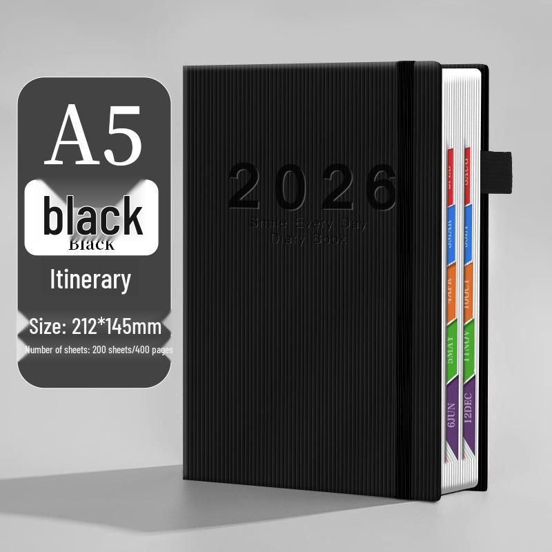 Ежедневник 2026 Планировщик эффективности: Новая модель ручного переплета, сувенирная лента, канцелярский ежедневник для эффективного использования в офисе
