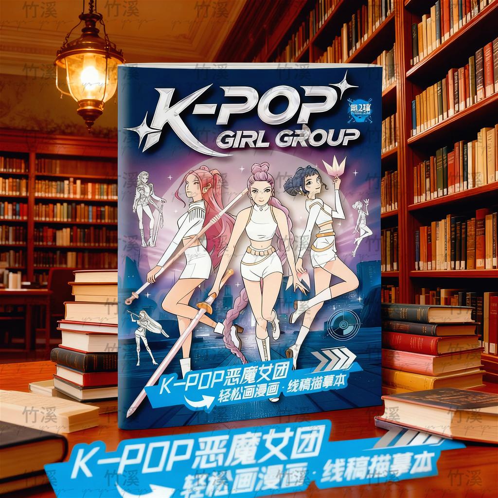 Раскраска K-pop «Охотники на демонов»: Милые линейные рисунки Руми, Миры и Зои | Аниме-персонажи для снятия стресса у взрослых