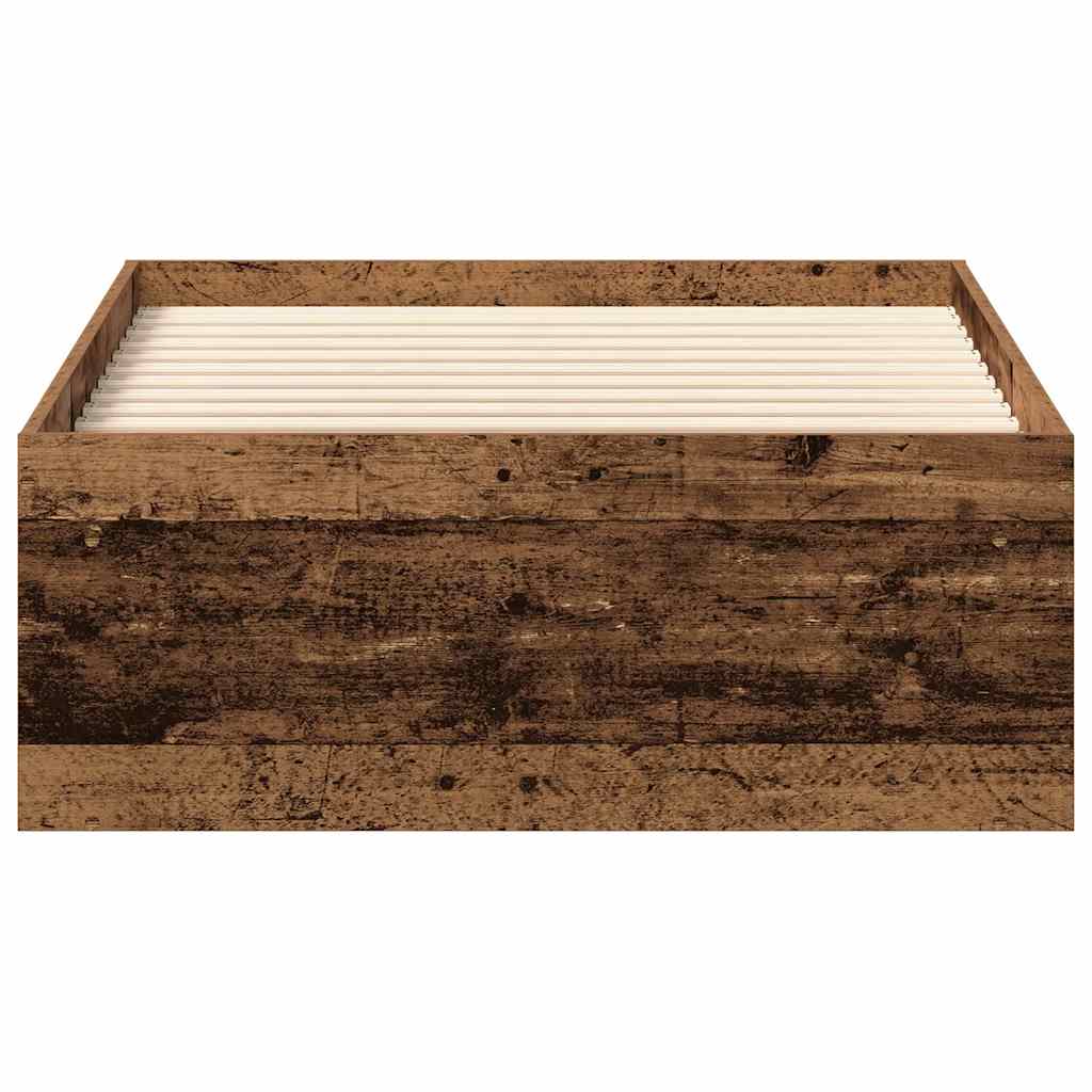 Bed Frame without Mattress Vintage Wood Look 100 x 200 cm Wood Based Material