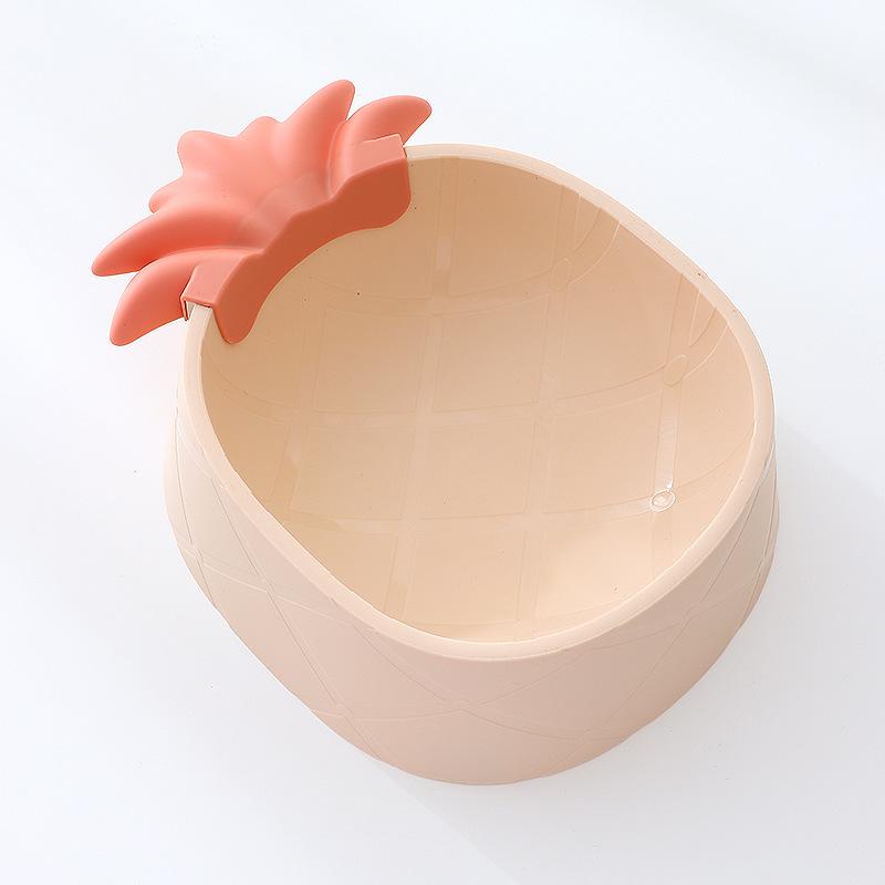 Пластиковая миска для домашних животных с рисунком ананаса и клубники, миска для домашних животных с защитой от ветра и столкновений, миска для кошек, большая емкость для собак