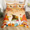 Happy Thanksgiving Duvet Cover Fall Maple Leaf Bedding Set Microfiber Gnome Gold Pumpkin Farm Harvest Comforter Cover King Size