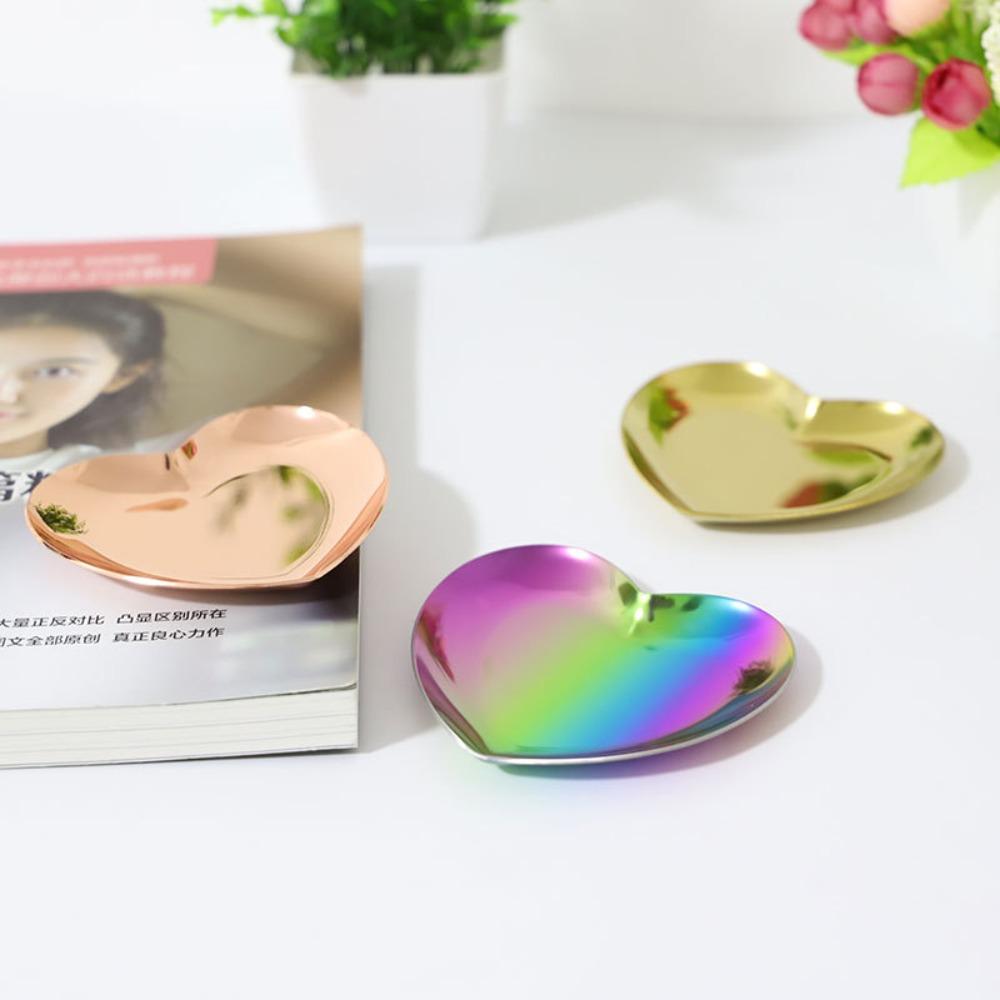 Heart-shaped Jewelry Storage Tray Golden Jewelry Display Tray Jewelry Storage