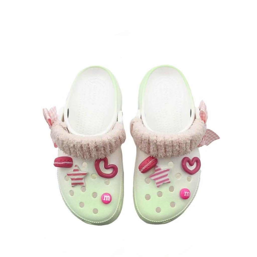 Crocs Classic Platform Clog Interstellar Niche Campus Style EVA Fashion Trend Comfortable Hole Shoes Unisex Green