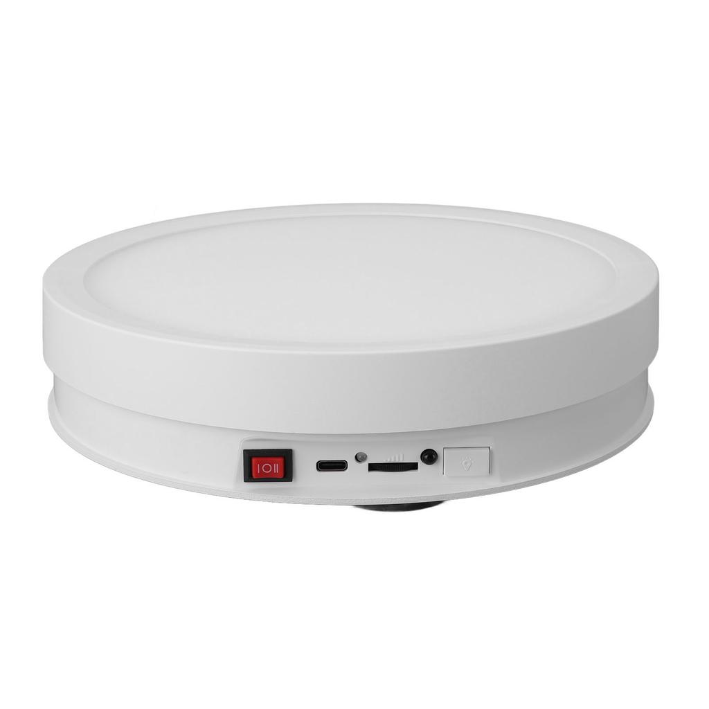 22cm Motorized Rotating Display Stand with LED Light Electronic Turntable Display Stand for