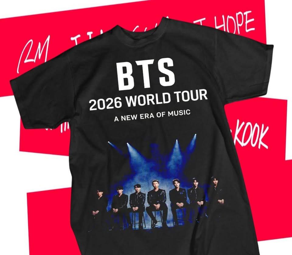 BTS Мы Пуленепробиваемые Тур 2026 Футболка RM Джин Шуга Джей-Хоуп Чимин Чонгук Футболка Женская Мужская Унисекс Оверсайз Y2k Короткий рукав Хлопок Футболка