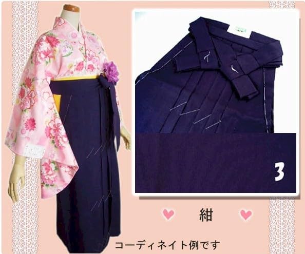 Кимоно простое хакама для выпускной церемонии Выпускная церемония Кимоно простое M рост [Город Асакуса] женское [5 цветов] (Хакама Хакама) (Темно-синий,