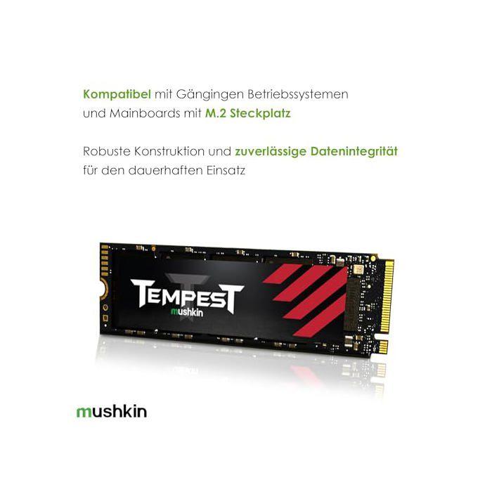 Ssd - mushkin - tempest m.2 - 256 go - pci express 3.0 - nvme