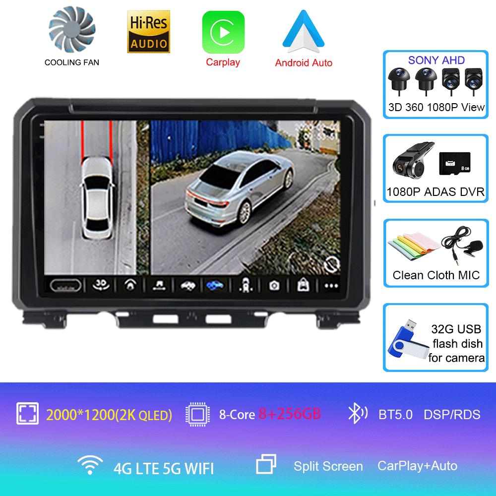 For Suzuki Jimny JB64 JB74 2018 2019 2020 Antoradio Android 14 2 Din Car Multimedia Stereo Player GPS Navigation Wifi DSP 9 Inch