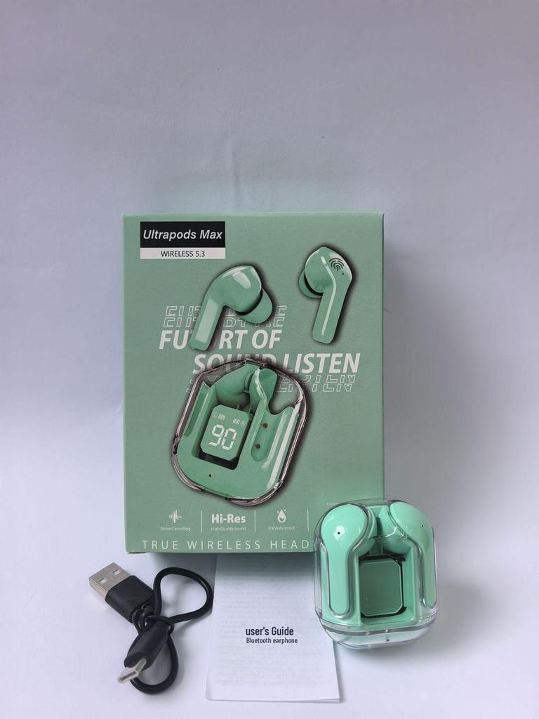Новые прозрачные беспроводные Bluetooth-наушники AIR31 AIR39 с цифровым дисплеем и шумоподавлением для звонков (двухушные)