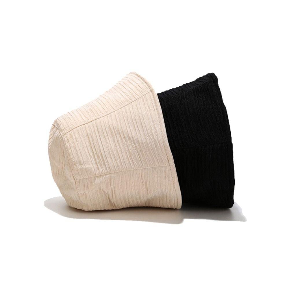 Solid Color Bucket Hat Chiffon Fabric Basin Cap Japanese-Style Fisherman Hat Summer