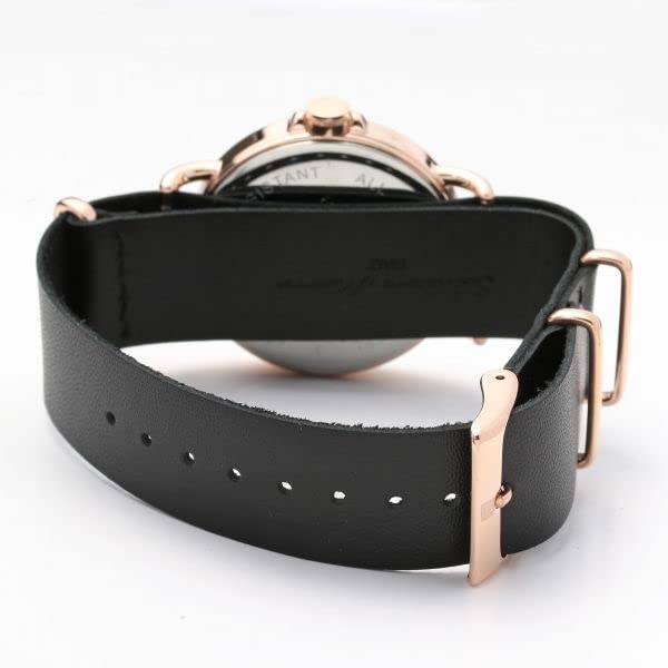 Authentic Salvatore Marra Wristwatch, SM22104-PGBK, Water Resistant, Leather Strap, NATO Style [Parallel Import]