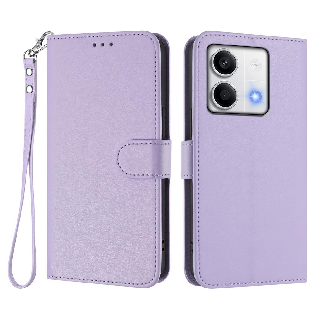 For Xiaomi Redmi Note 13 5G (China)/Xiaomi Redmi Note 13 5G Leather Case Wallet Stand Phone Cover with Wrist Strap