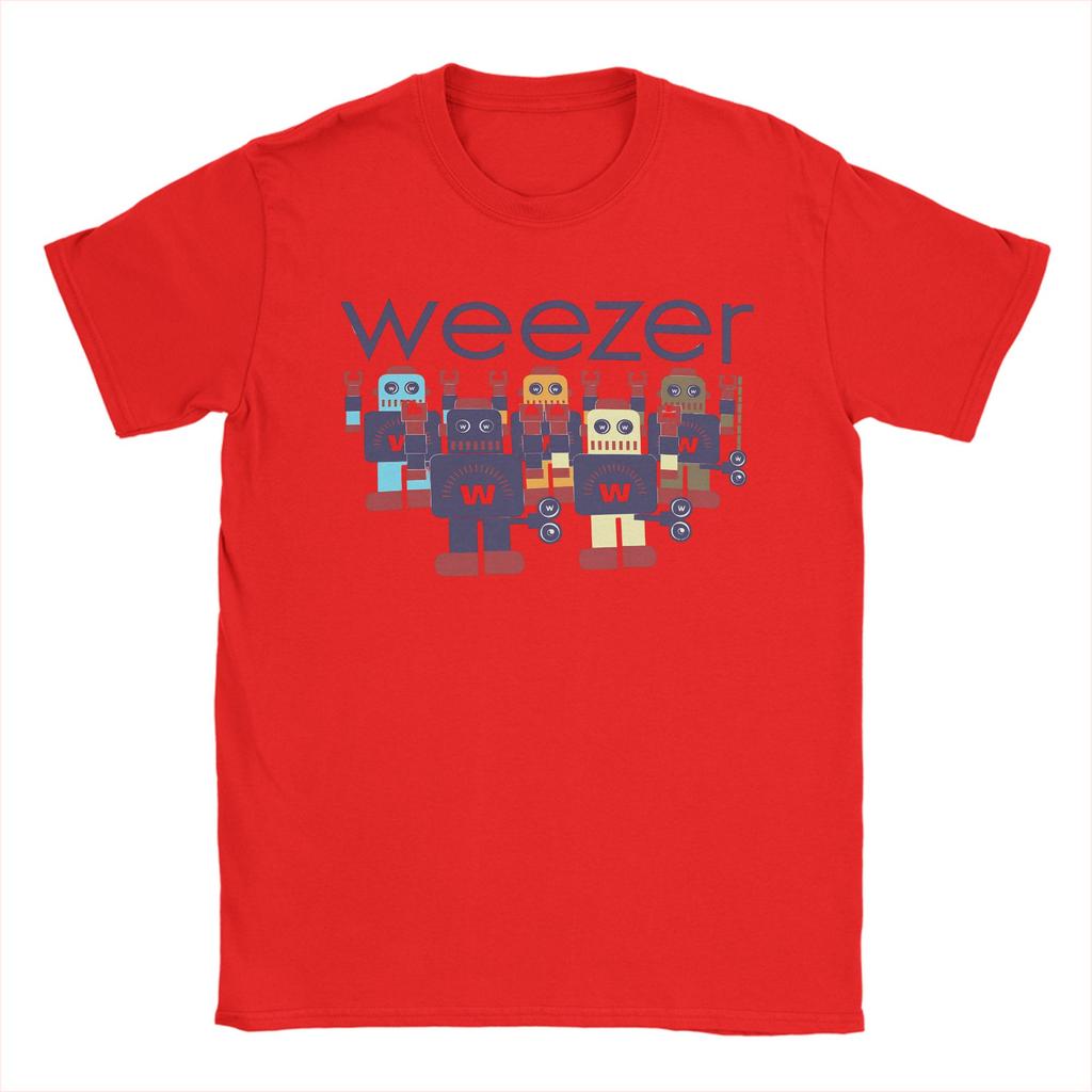 Unisexs Weezer Band T Shirt Cotton Clothes Humorous Short Sleeve Crewneck Tees Birthday Present TShirts