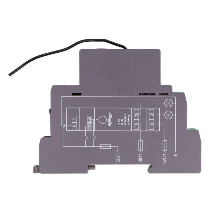 Interrupteur connecté - shelly - wave pro 2 - 2 canaux - 25a - montage sur rail din