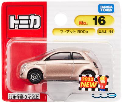 Takara Tomy Tomica 16 Fiat 500e Миниатюрная игрушечная машинка для детей от 3 лет и старше №. (Блистерная упаковка)