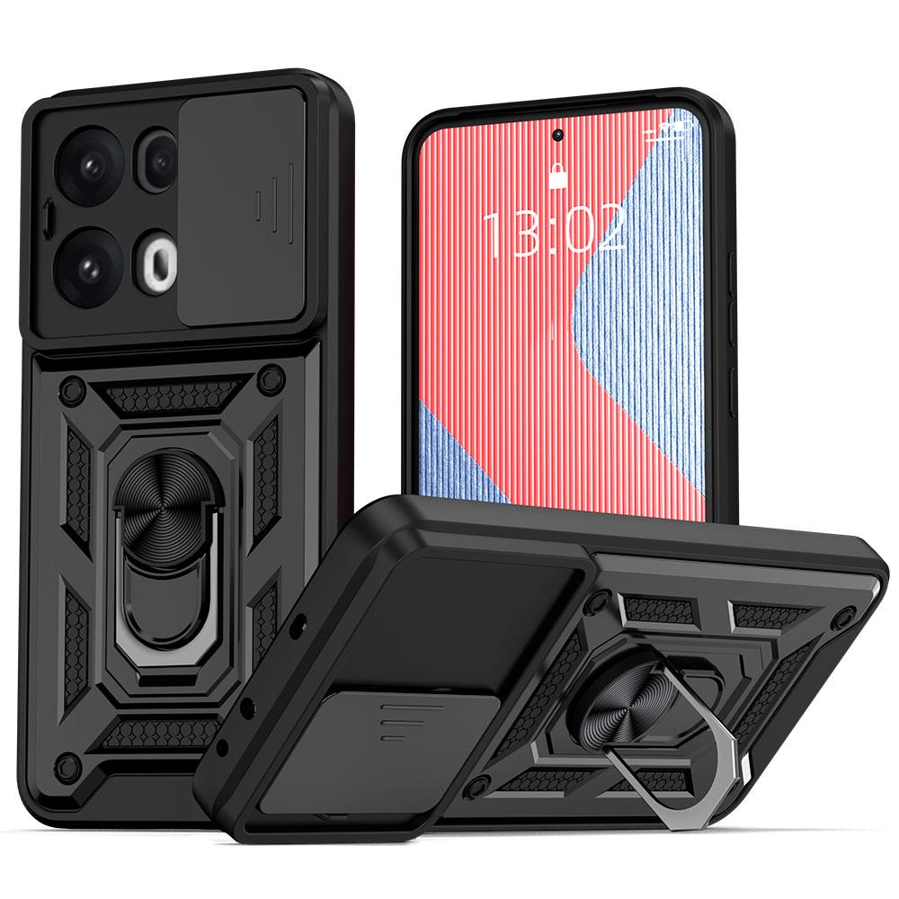 KEYSION Противоударный защитный чехол для OPPO Reno13 Pro 5G Силиконовый + ПК слайдер камера защитное кольцо подставка чехол для телефона для OPPO Reno 13