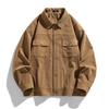 Minimalist Corduroy Jacket Men's Models Spring and Autumn Workwear Multi-pocket Lapel Trend Casual Cardigan Loose Jacket Breathable Work Casual Jacket