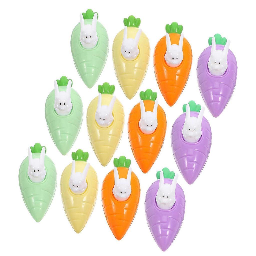 Easter Bunny Pull Back Car Toy for Kids Assorted Color Improves Skills 12 Pcs