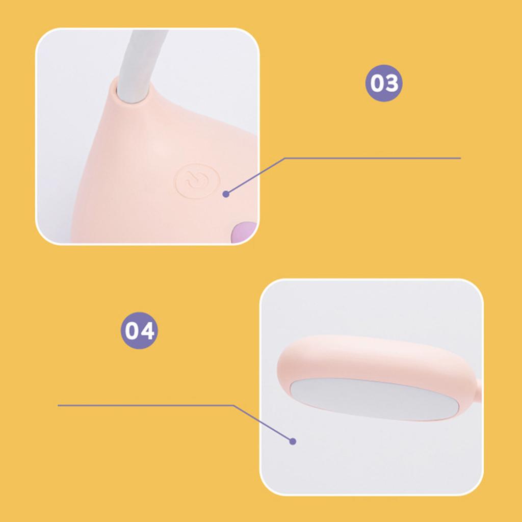 Desk Lamp USB Charging LED Eye Caring Cute Table Reading Lamp for Bedside Dormitories