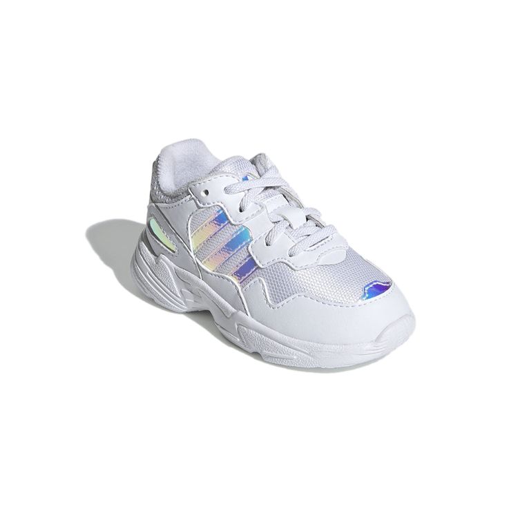 Adidas Originals Yung-96 El I Fabric Breathable Low-Top Walker Shoes Baby Shoes White Blue EE6739