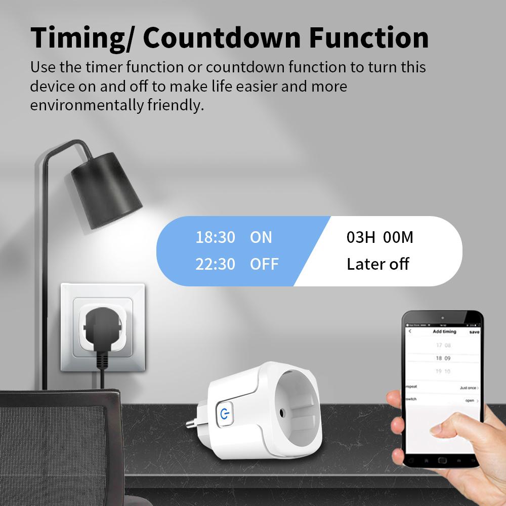 Sixwgh Zigbee Smart EU Plug для Tuya Умный дом Автоматизация синхронизации Монитор мощности Смарт-розетка Поддержка Google Home Alexa