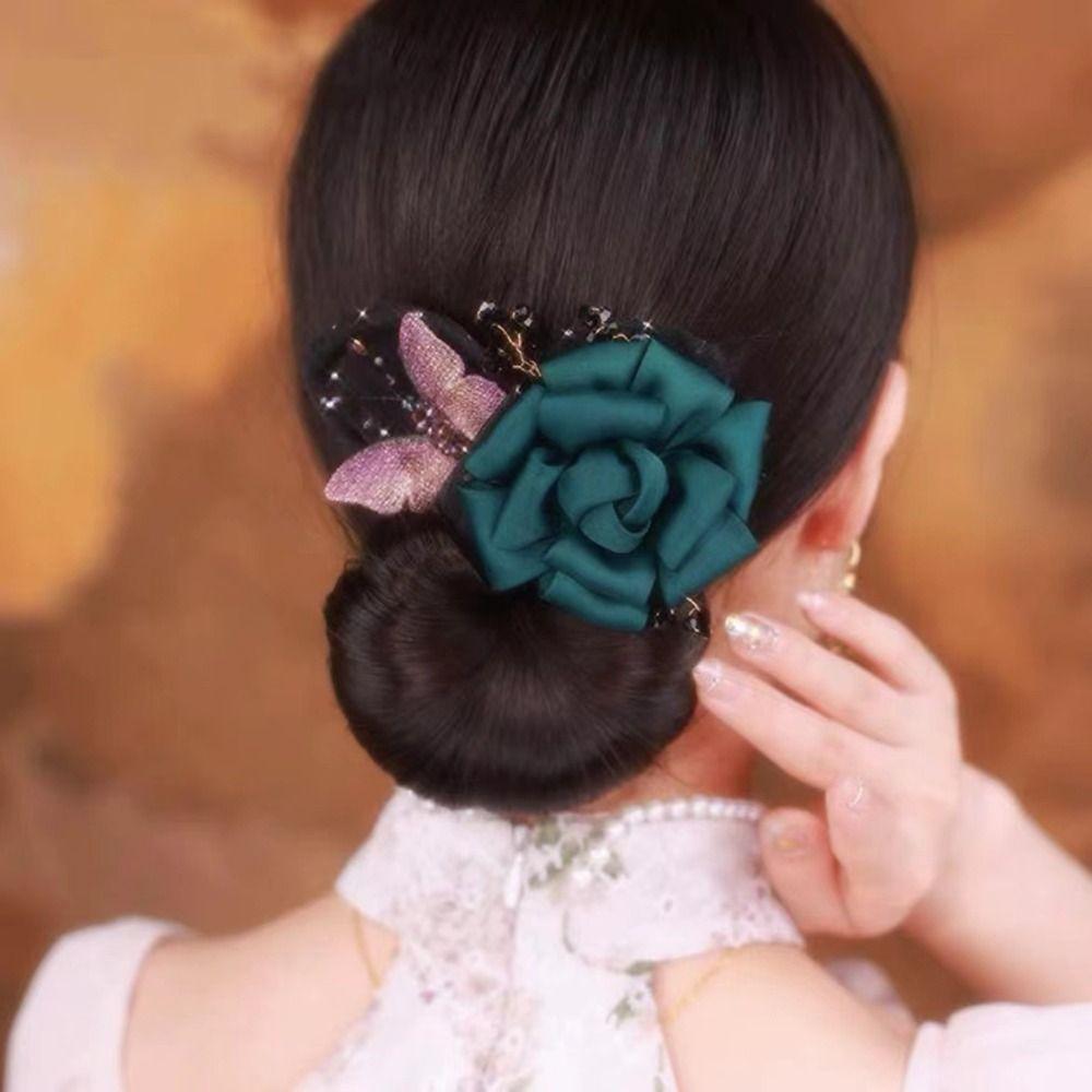 Cloth Flower Hair Clip Flexible Lazy Hair Curler Fashion Hair Bun Roller Women Girls