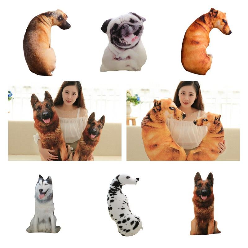 Креативная 3D подушка в виде собаки, плюшевая игрушка собака, мягкая игрушка для детей, ткань из короткого плюша, наполнитель из ПП хлопка, различные размеры и цвета