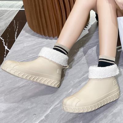 Модные женские дождевые туфли, водонепроницаемые нескользящие резиновые сапоги, резиновые сапоги по щиколотку, водонепроницаемая резиновая обувь, садовые галоши, размер 36-41