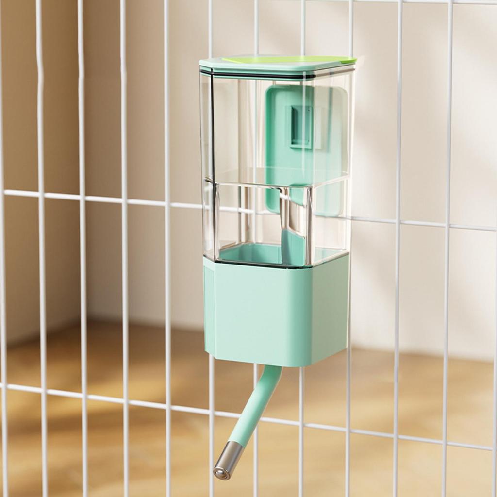 Dog Water Bowl Dispenser Cage Mounted Top Fill Bottle 49oz Spill-Proof Automatic Dog Water Bowl for Small Medium Sized Pets Cat