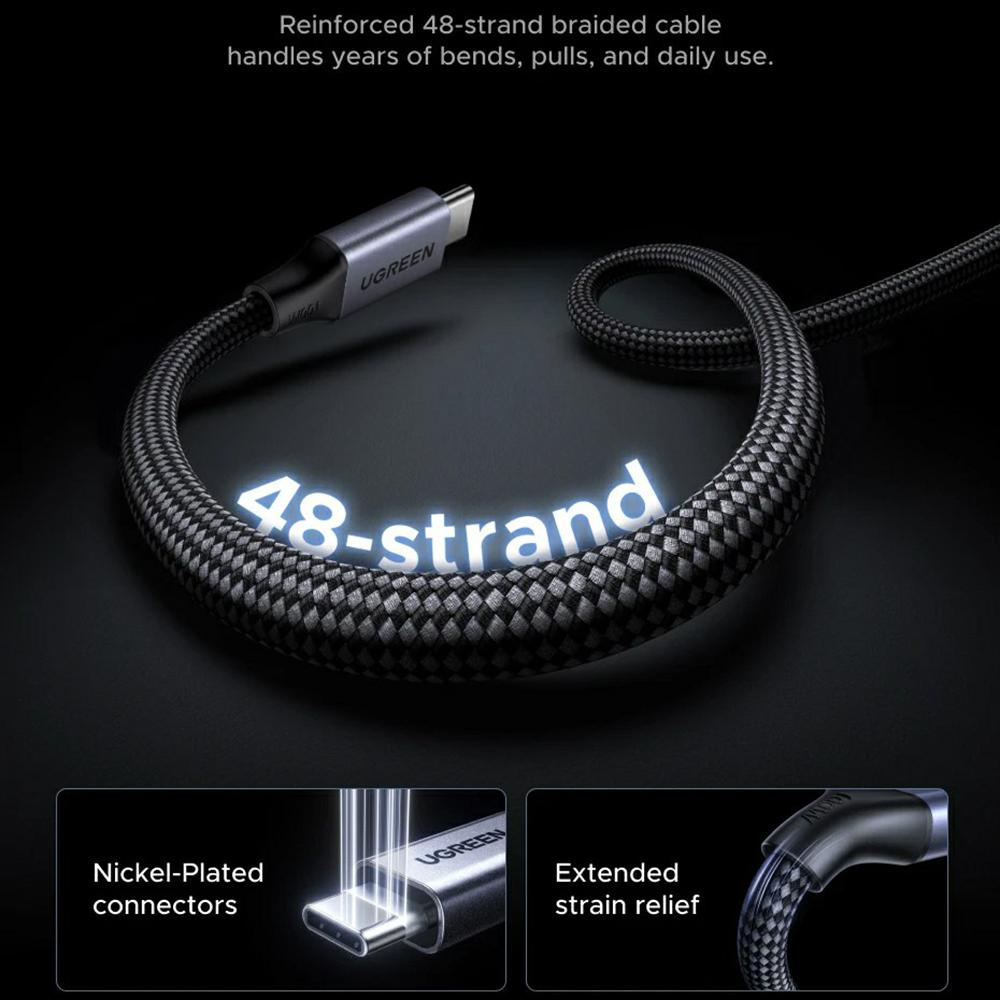 UGREEN 55517 1 м Магнитный USB C на USB C Кабель PD 100 Вт Быстрая Зарядка Data Cord для MacBook/iPhone/iPad